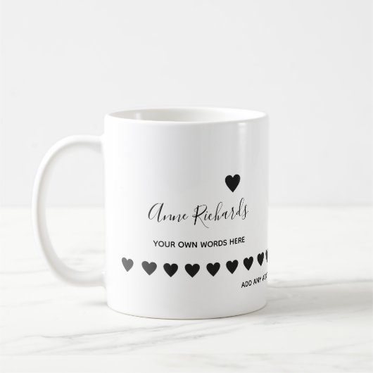 handgeschriebene Unterschrift mit Liebe Kaffeetasse (Links)