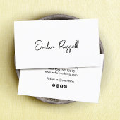 Handgeschriebene Unterschrift Skript Schwarz und W Visitenkarte