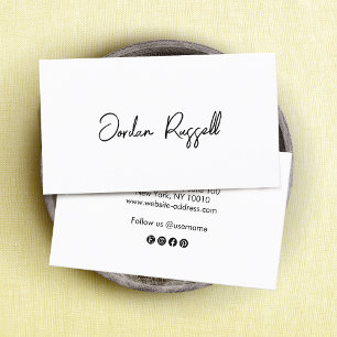 Handgeschriebene Unterschrift Skript Schwarz und W Visitenkarte