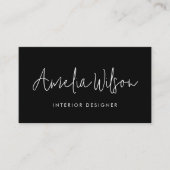 Handgeschriebene Unterschrift Skript Schwarz und W Visitenkarte (Vorderseite)