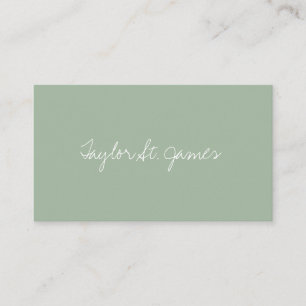 Handgeschriebene Unterschrift Vintag hellgrün Visitenkarte