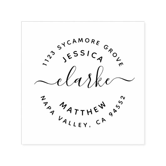 Handgeschriebene Verheiratete Paare Adresse Permastempel (Design)