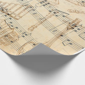 Handgeschriebene Vintage Blatt-Musiknote Geschenkpapier (Ecke)