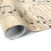 Handgeschriebene Vintage Blatt-Musiknote Geschenkpapier (Rolleneckpunkt)