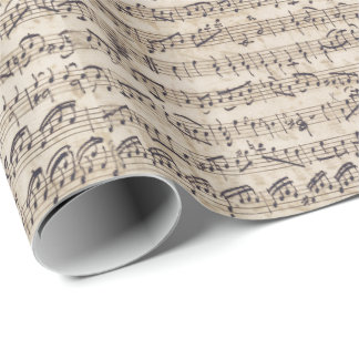 Handgeschriebene Vintage Blatt-Musiknoten Geschenkpapier