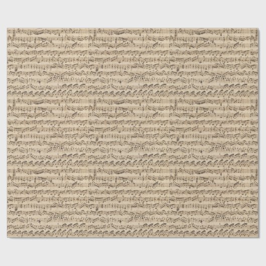 Handgeschriebene Vintage Blatt-Musiknoten Geschenkpapier (Flach)