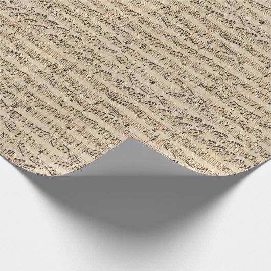 Handgeschriebene Vintage Blatt-Musiknoten Geschenkpapier (Ecke)