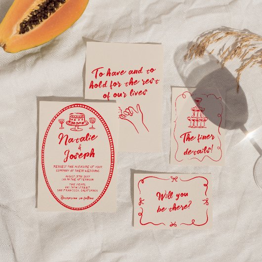 Handgeschriebene, Vintage, einzigartige moderne, e Einladung