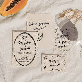 Handgeschriebene Vintage, einzigartige moderne, ko Einladung