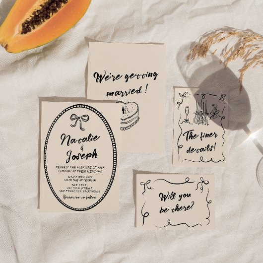 Handgeschriebene Vintage, einzigartige moderne, ko Einladung