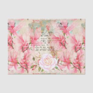 Handgeschriebene Vintage florale Hintergrundbilder Seidenpapier