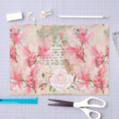 Handgeschriebene Vintage florale Hintergrundbilder Seidenpapier (Handwerk)