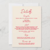 Handgeschriebene Vintage Moderne in einer Hochzeit Einladung (Rückseite)