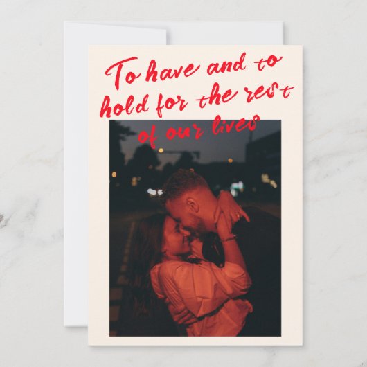 Handgeschriebene Vintage moderne, sonderbare Hochz Einladung (Rückseite)