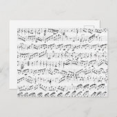 Handgeschriebene Vintage Noten White Postkarte (Vorne/Hinten)