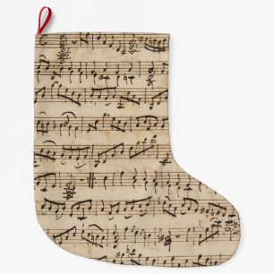 Handgeschriebene Vintage-Notenblätter Weihnachtsst Großer Weihnachtsstrumpf