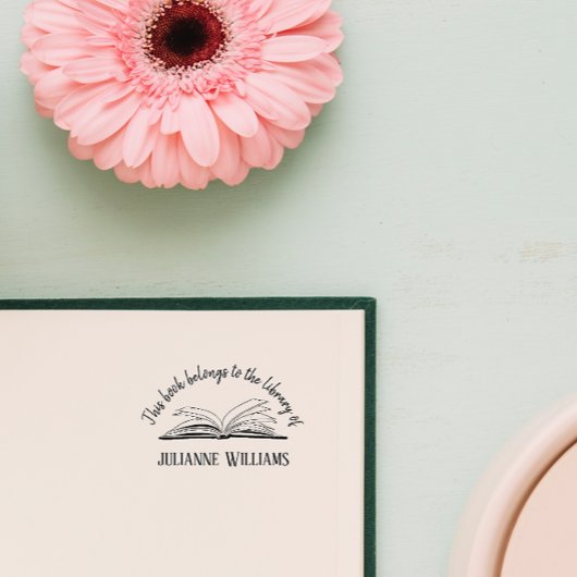 Handgeschriebene Vintage und elegante Bibliotheksb Permastempel