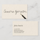 Handgeschriebene Visitenkarte für den Kameraherste (Vorne/Hinten)