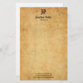 Handgeschriebene Vorlage für ein Monogramm, Vintag Briefpapier (Vorne/Hinten)