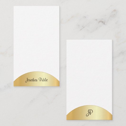 Handgeschriebene Vorlage für mit Monogramm Gold Lo (Vorne/Hinten)