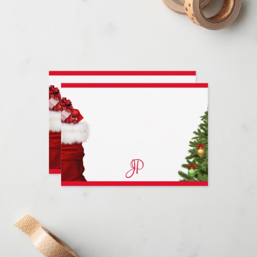 Handgeschriebene Vorlage für Monogram-Weihnachtsba (Vorderseite/Rückseite Beispiel)