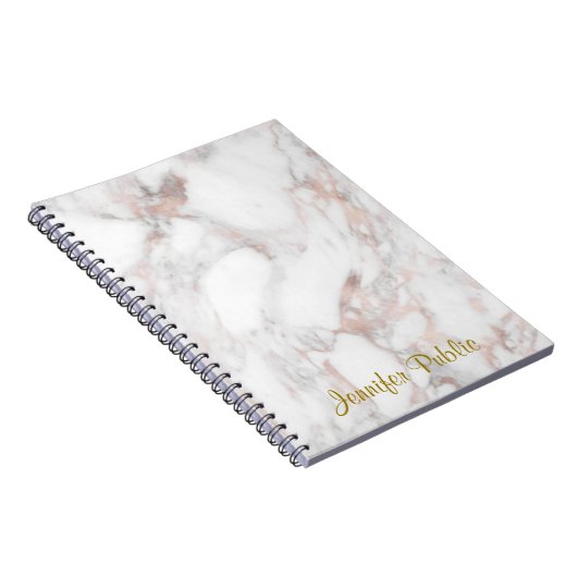Handgeschriebene Vorlage für Rose Gold-Marmor Notizblock (Rechte Seite)