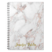 Handgeschriebene Vorlage für Rose Gold-Marmor Notizblock (Vorderseite)