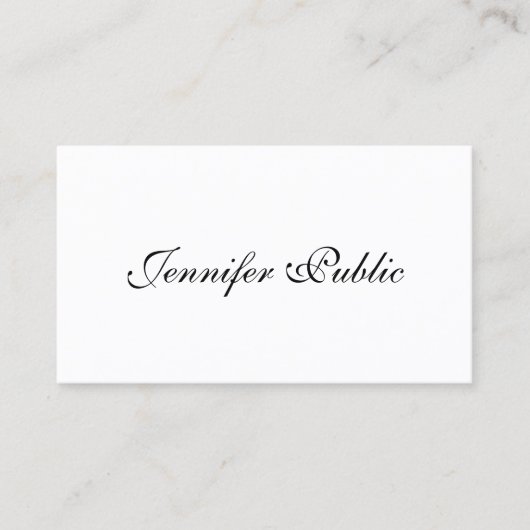 Handgeschriebene Vorlage Modernes Skript Elegant E Visitenkarte (Vorderseite)