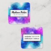 Handgeschriebene Wasserfarbe gebürstet Quadratische Visitenkarte (Vorne/Hinten)