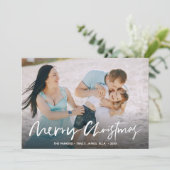 Handgeschriebene Weihnachtsfotokarte Einladung (Stehend Vorderseite)