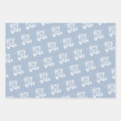 Handgeschriebene Weihnachtsgrüße Grau Blau Grün Geschenkpapier Set (Vorderseite 2)