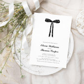 Handgeschriebene Whimsical Quirky Bow Wedding Einladung