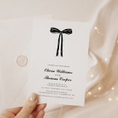 Handgeschriebene Whimsical Quirky Bow Wedding Einladung