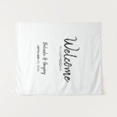 Handgeschriebene Willkommen bei unserer Hochzeitss Wandteppich (Vorderseite (Horizontal))