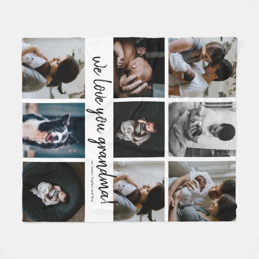 Handgeschriebene Wir Liebe Sie Oma 9 Foto  Fleecedecke (Vorderseite (Horizontal))