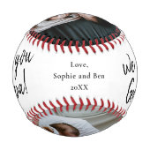 Handgeschriebene Wir Liebe Sie Opa 2 FotoCollage Baseball (Rückseite)