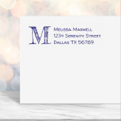 Handgeschriebene Wobbly Chillike Monogram Address Permastempel