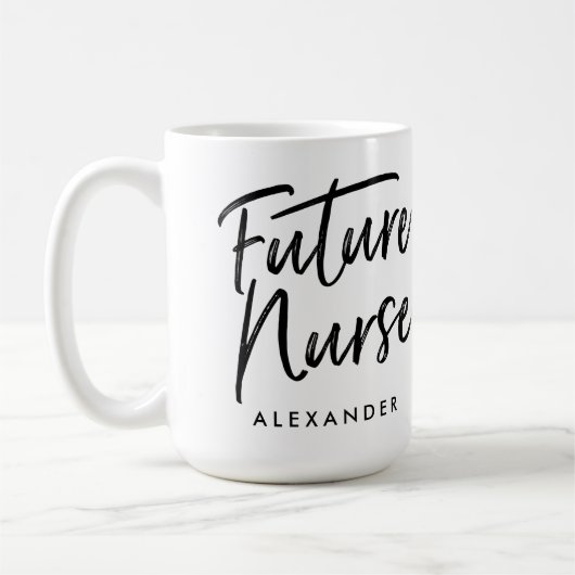 Handgeschriebene zukünftige Krankenschwester (Ihr  Kaffeetasse (Links)