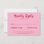 Handgeschriebener Blush Retro Fett Einzigartige Ho RSVP Karte (Vorderseite)