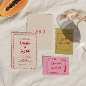 Handgeschriebener Blush Retro Fett Einzigartige Ho RSVP Karte