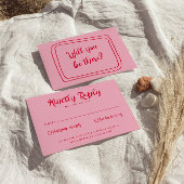 Handgeschriebener Blush Retro Fett Einzigartige Ho RSVP Karte