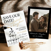 Handgeschriebener Champagnerturm Save the Date