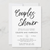 Handgeschriebener Chic Moderne Minimalistische Paa Einladung (Vorderseite)