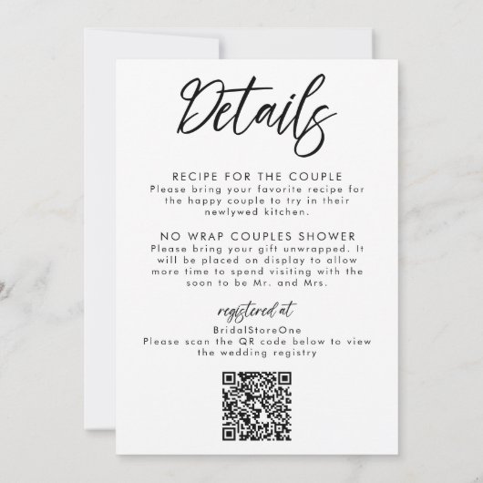 Handgeschriebener Chic Moderne Minimalistische Paa Einladung (Rückseite)