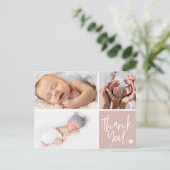 Handgeschriebener Dank für die Geburtsankündigung Postkarte (Stehend Vorderseite)