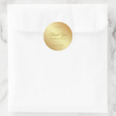 Handgeschriebener Dank Gold Elegant Template Runder Aufkleber (Tasche)