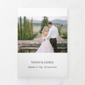 Handgeschriebener Dank mit Hochzeiten-Fotos Dreifach Gefaltete Karte (Cover)