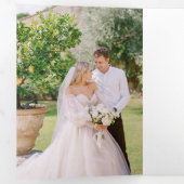 Handgeschriebener Dank mit Hochzeiten-Fotos Dreifach Gefaltete Karte (Innen Erste Seite)