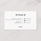 Handgeschriebener DJ mit Social Media-Icons Visitenkarte (Rückseite)