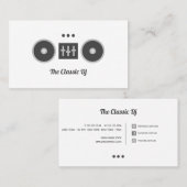 Handgeschriebener DJ mit Social Media-Icons Visitenkarte (Vorne/Hinten)